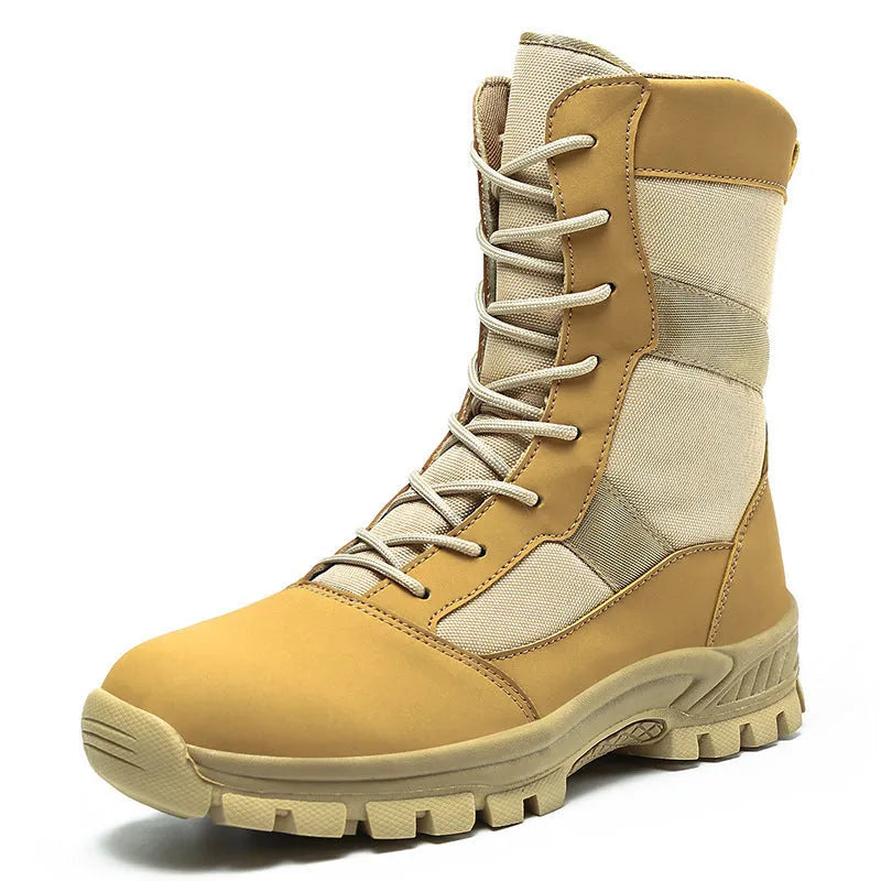 Men's black and camouflage high-top mesh Martin boots shown in sizes 39 to 46.