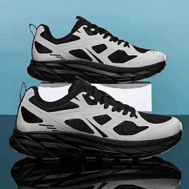 Unisex casual running shoes with mesh upper in red, beige, green, grey, and black colour options