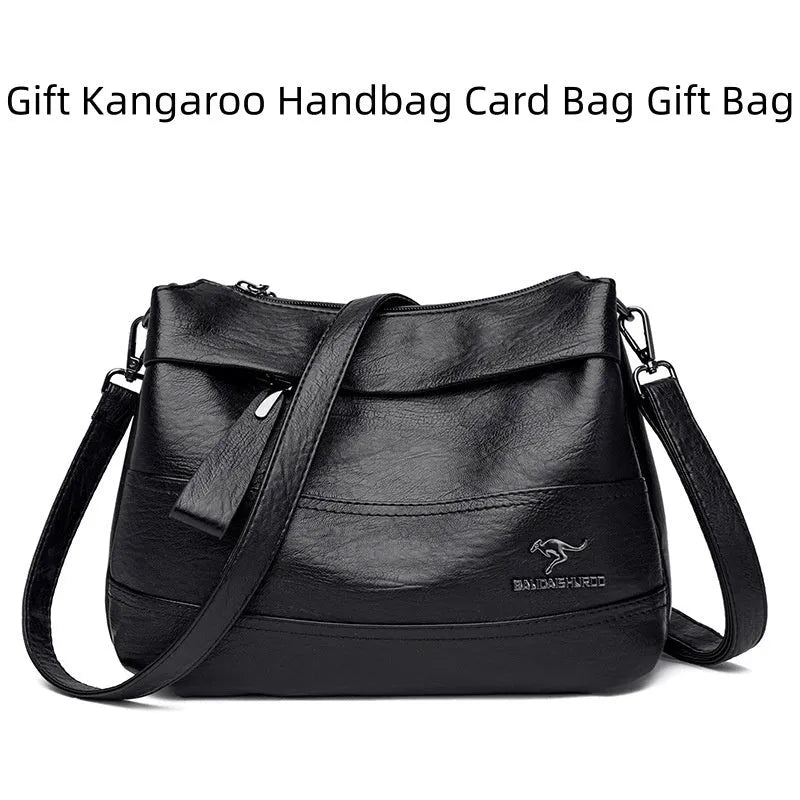 Soft PU leather shoulder messenger bag for women, urban simplicity style, multiple colours including black and yellow