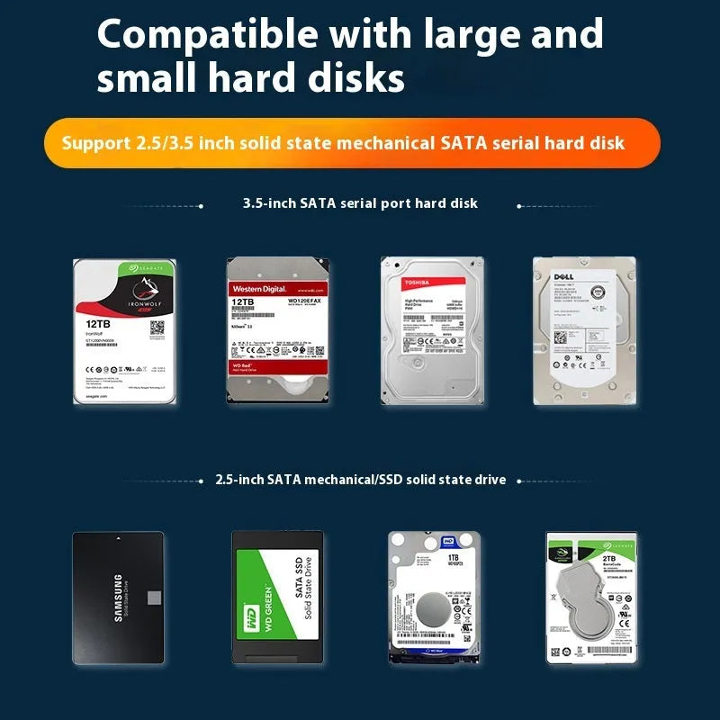 USB 3.0 hard disk enclosure for 3.5-inch SATA drives with sliding cover design