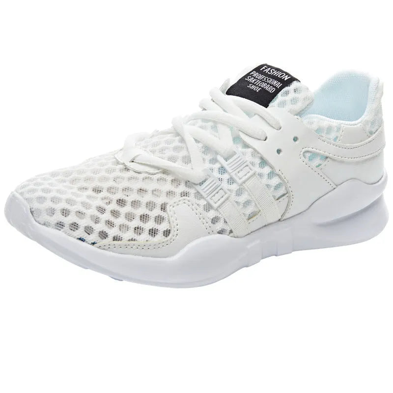 Casual hollow mesh sneaker with breathable design and EVA sole for summer wear