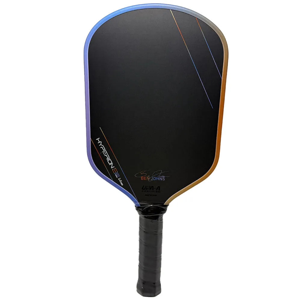 Multicolour aurora matte pickleball racket with carbon fibre frame and honeycomb core construction