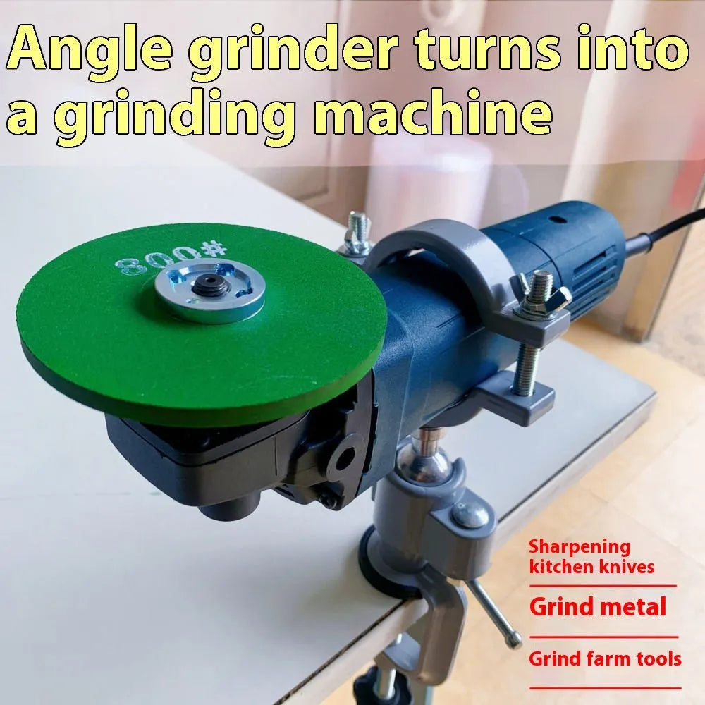 A compact bench vise with a clamp-on bracket and 360-degree rotating head, showing its tungsten steel jaws.