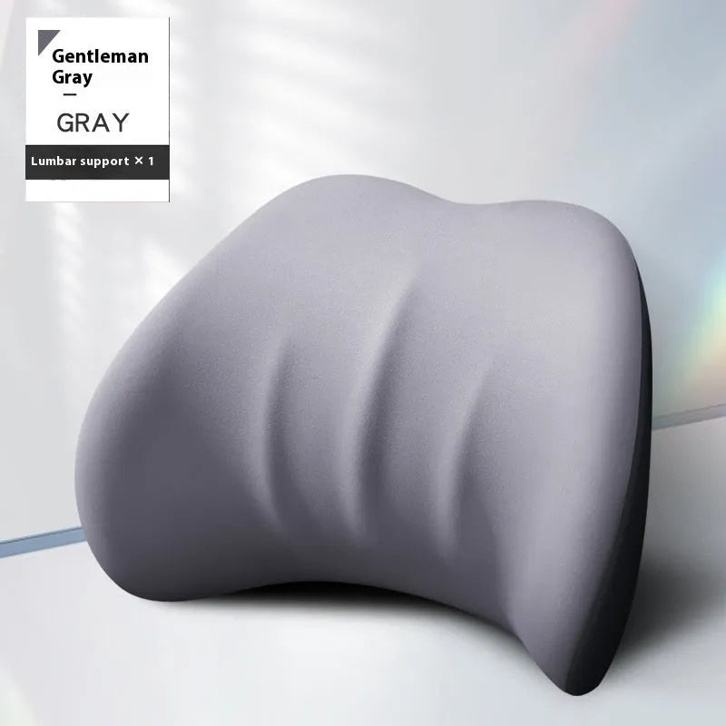Memory foam automotive waist cushion in black elastic fabric for car lumbar support