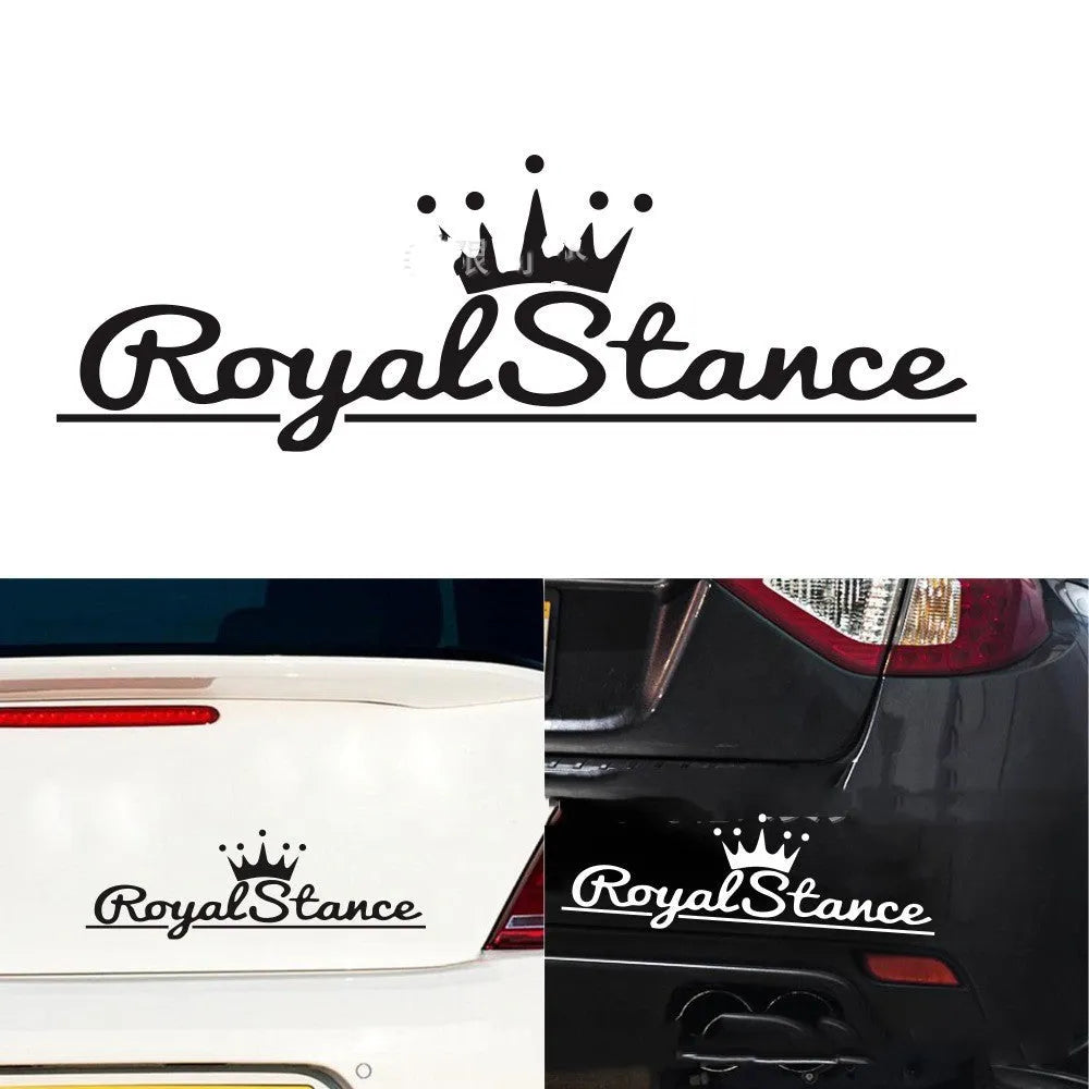Reflective colourful crown design car sticker made from PET vinyl, dimensions 30cm by 12cm.