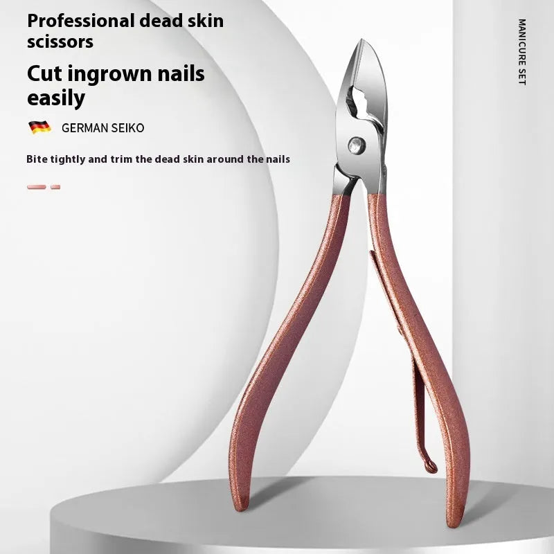 30-piece stainless steel nail beauty tool set displayed in open case, showing various grooming implements.