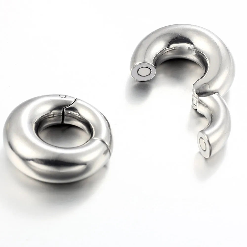 Insight glossy ring earring single ear hook in titanium steel ball pattern in black 6mm size