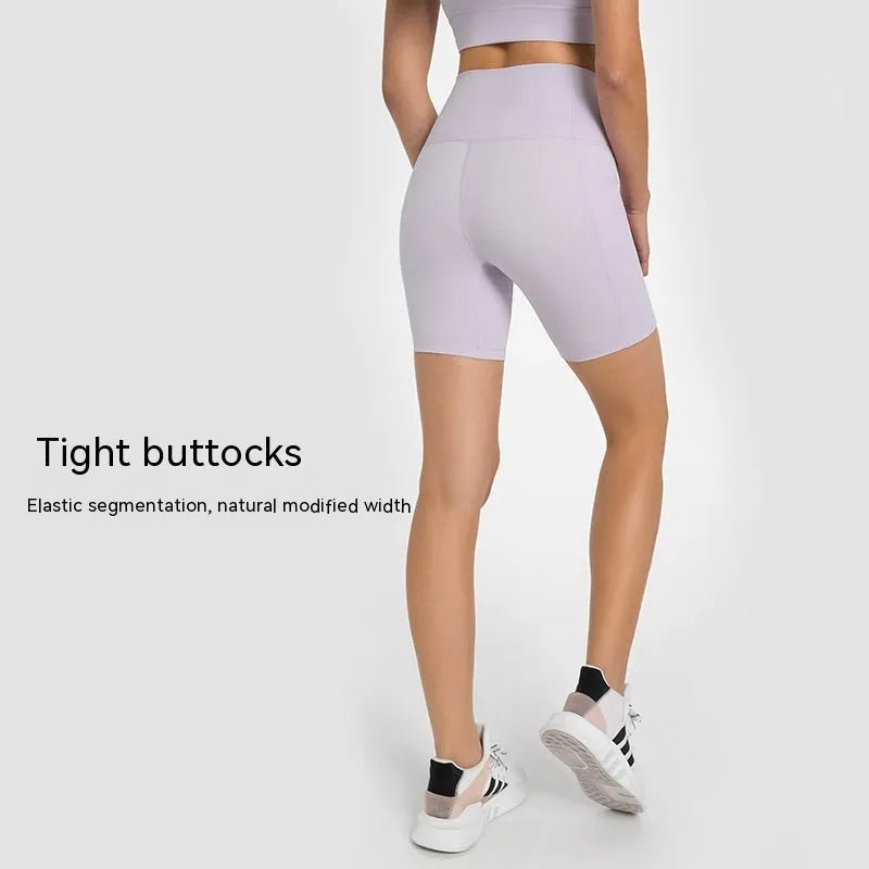 Women's black sports shorts with super stretch cotton blend fabric for running