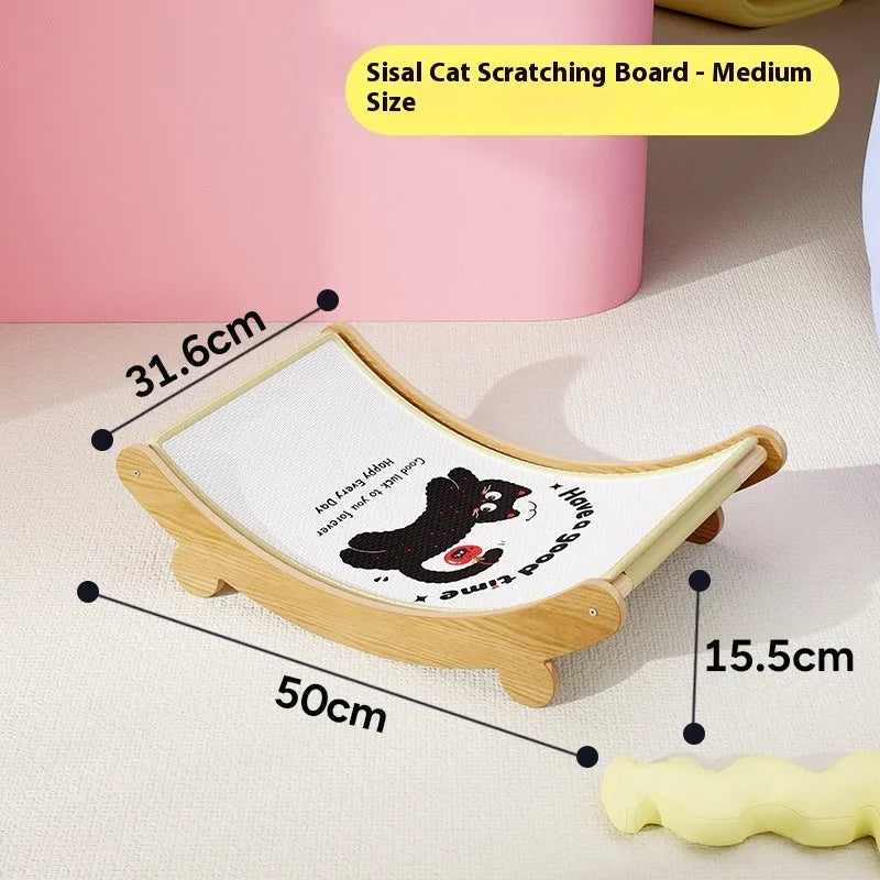 U-shaped sisal cat scratch board nest in wear-resistant non-chip recliner design for indoor cats