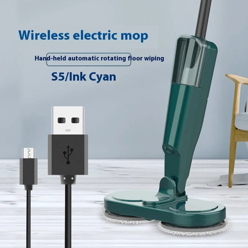 Wireless electric sweeping and mopping machine with USB charging port and separate wash basin