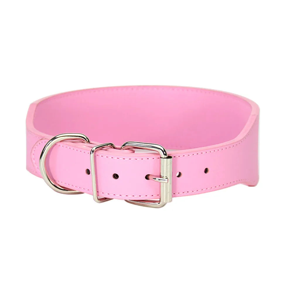 Fish pattern leather anti-break dog collar in red, blue, black, pink or brown with adjustable sizing