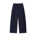 Women's linen blend off-neck shirt with flounced sleeves and matching wide leg trousers set