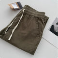 Men's loose straight casual trousers with drawstring waist in five colour options