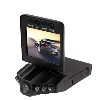H198 car DVR dash cam with 2.4-inch screen shown in its packaging.