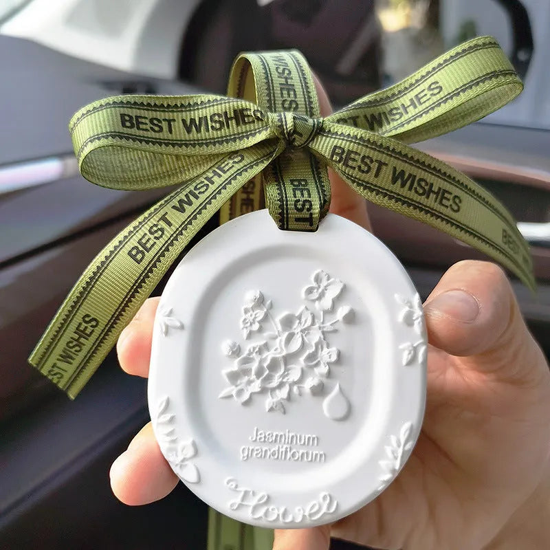 Car aromatherapy stone pendant with essential oil bottle and gift box packaging