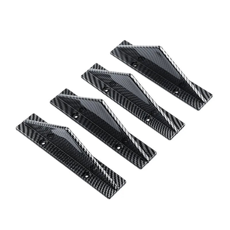 Black triangular car rear spoiler made from ABS plastic, 15cm long, with mounting screws and adhesive