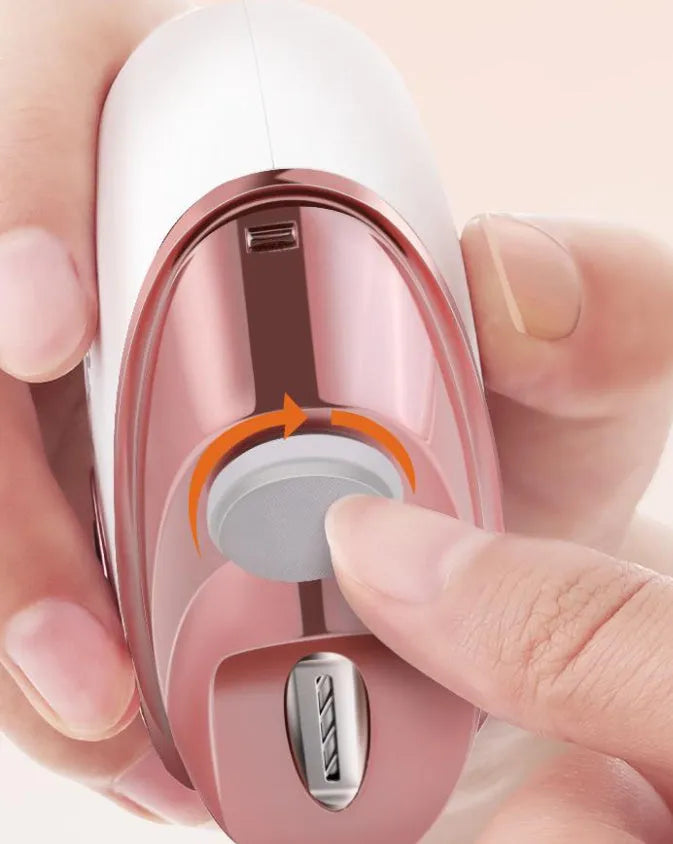 Blue electric nail clippers and automatic nail polish two-in-one manicure tool with Type-C charging port