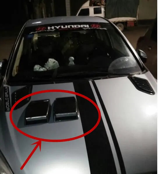 Black ABS plastic simulation air vent for car decoration, showing slatted design and 33mm depth.