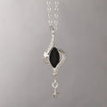 Hollow out pendant necklace with Mori style winding design on cross chain