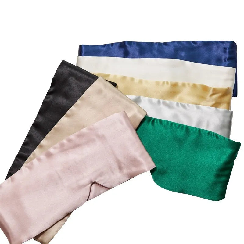 Mulberry silk sleep eye mask in multiple colour options including black and champagne gold
