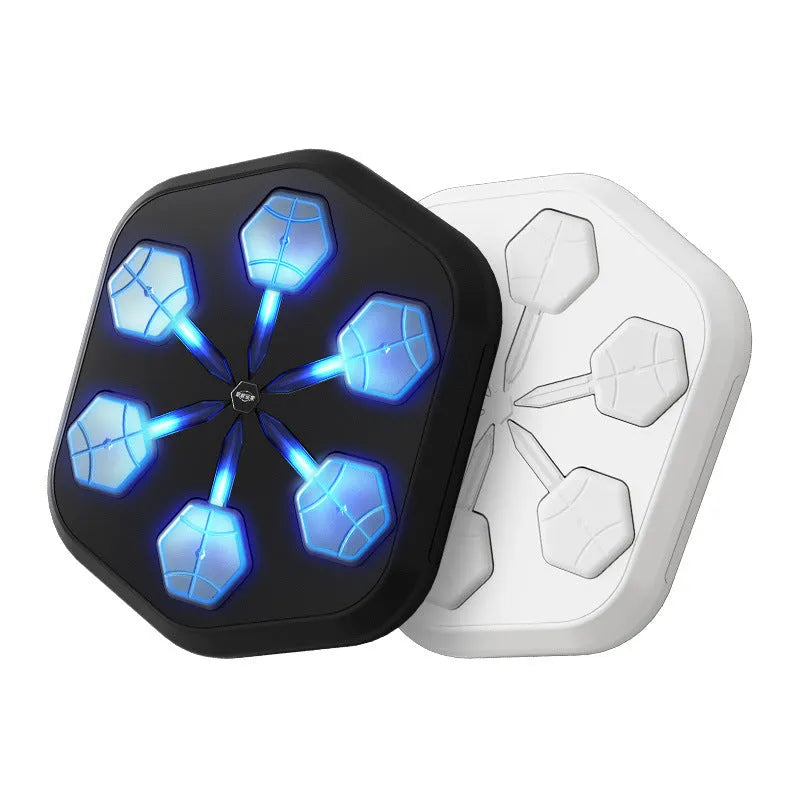 Third-generation smart Bluetooth music boxing wall target in black, PU striking surface, 590x508x90 mm, wall-mounted