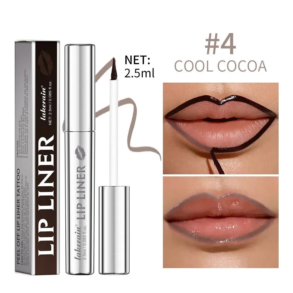 Matte finish lip liner pencil with pointed tip in multiple colour options