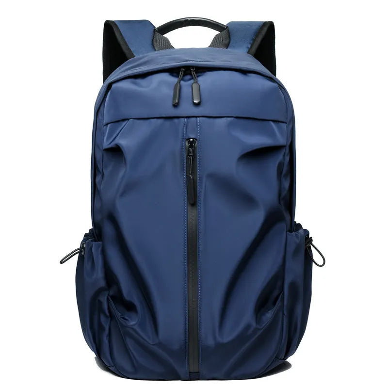 Urban minimalist men's backpack memory cloth gray colour fold-over design 45cm height