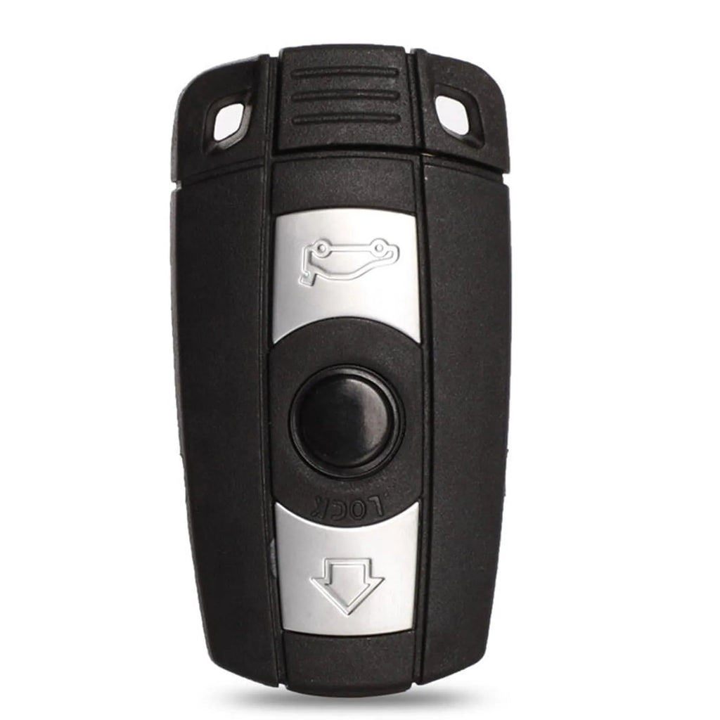 BMW semi-intelligent remote car key fob with three-button design and metal/plastic construction