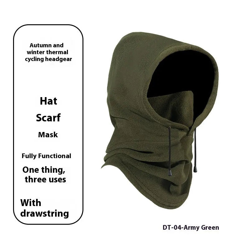 Thermal windproof cycling sports mask in polar fleece black free size unisex face cover