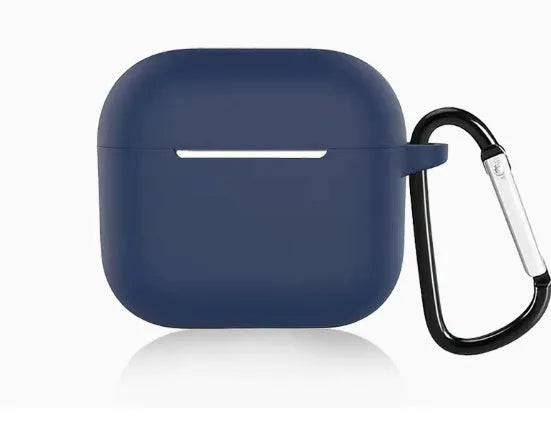 Blue silicone protective cover for Apple AirPods Pro charging case.