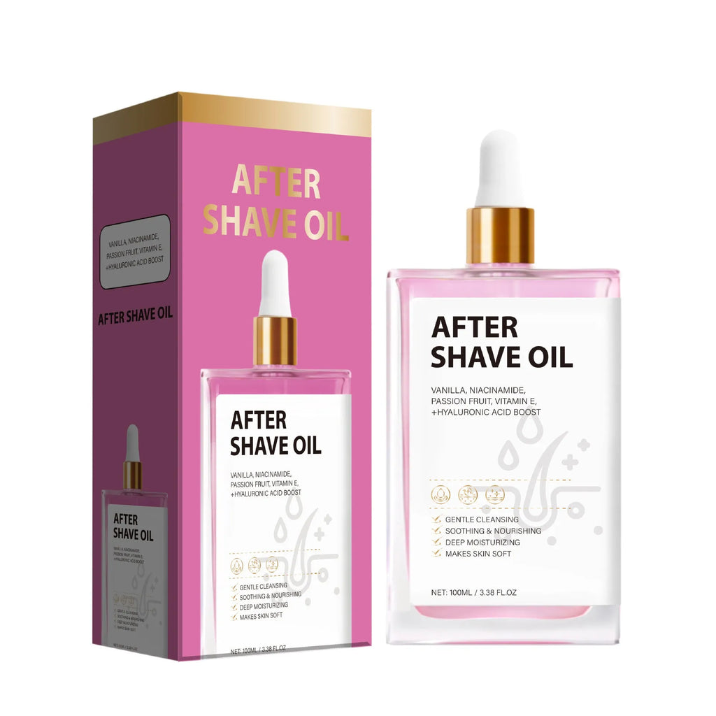 Men's aftershave oil bottle with pump dispenser, 100ml capacity for post-shave skin care