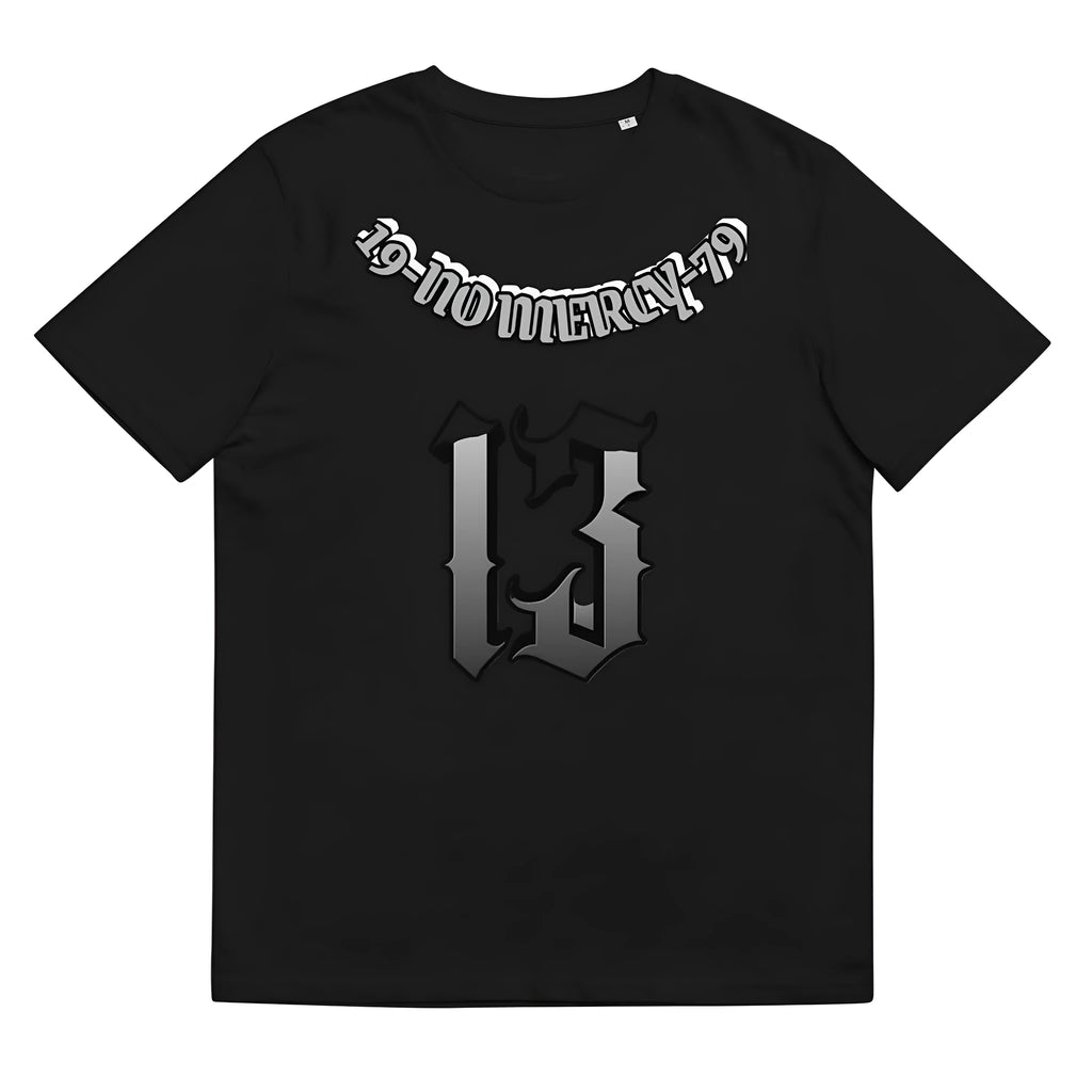Men's black casual t-shirt with 3D digital printing detail on round neck short sleeve design