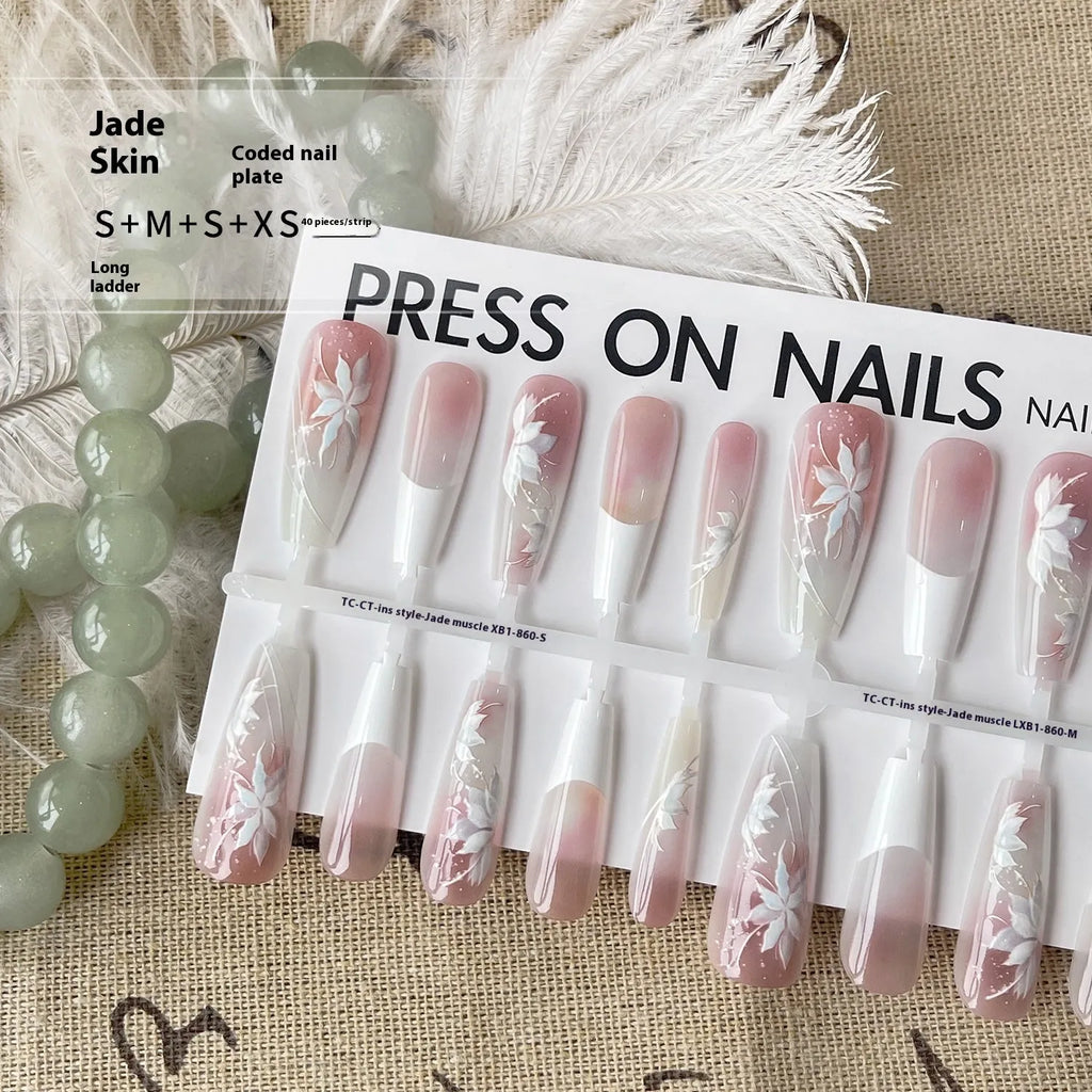 Sweet cool ancient style nail stickers set of 40 pieces with retro national-style prefabricated armour design for ladies