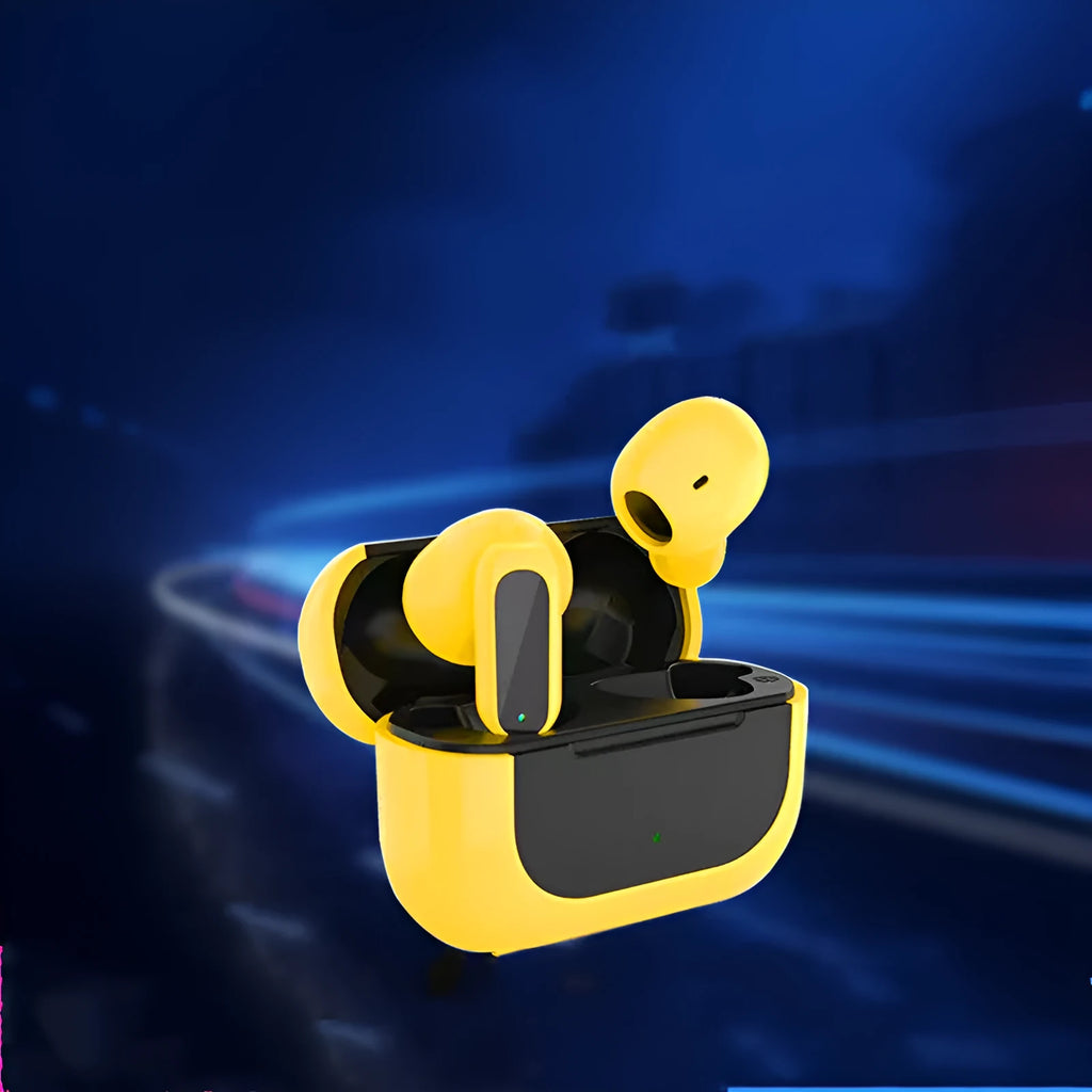 Jerry Cartoon wireless Bluetooth headphones in black, white, or yellow colours with earbud design