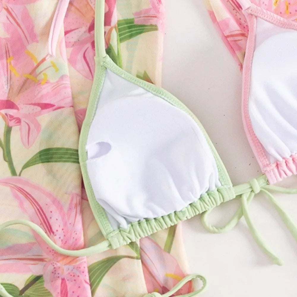 Women's printed bikini set in picture one style colour, shown on a mannequin.