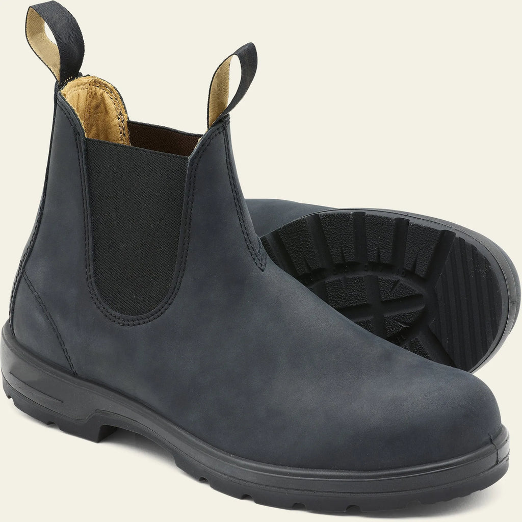 Brown vintage-style unisex Chelsea boots with a frosted finish and round toe.