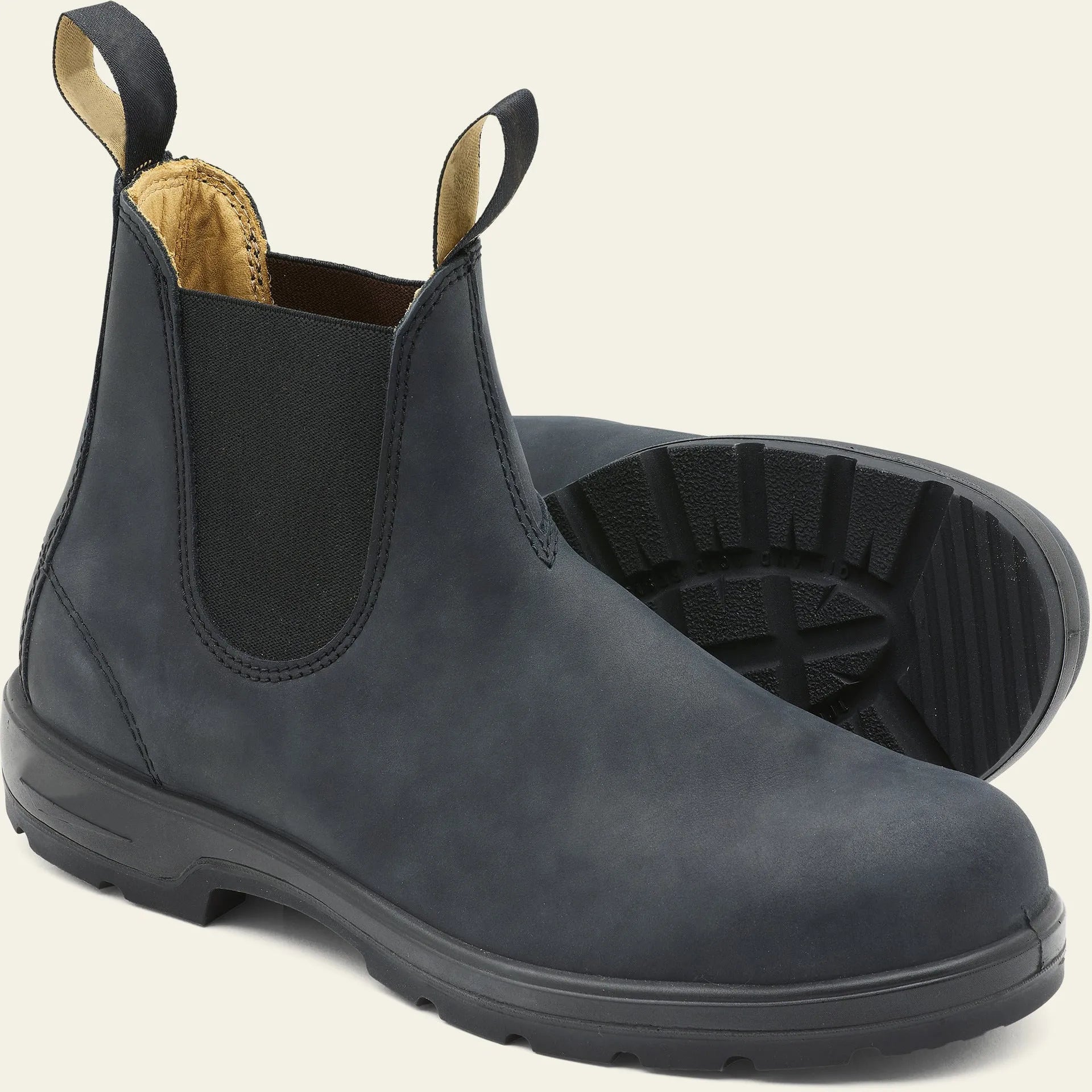 Brown vintage-style unisex Chelsea boots with a frosted finish and round toe.