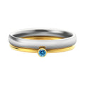 Titanium steel December birthstone ring with geometric engraved design and electroplated finish