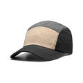 Men's quick-drying cotton-polyester baseball cap with curved brim in khaki, green, orange, and yellow colours.