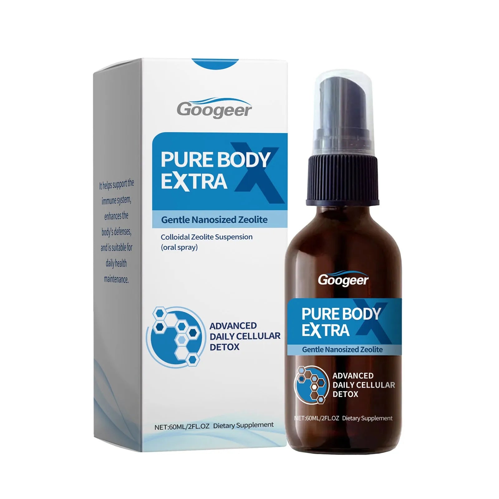Googeer 60ml oral spray body treatment bottle with fine mist nozzle