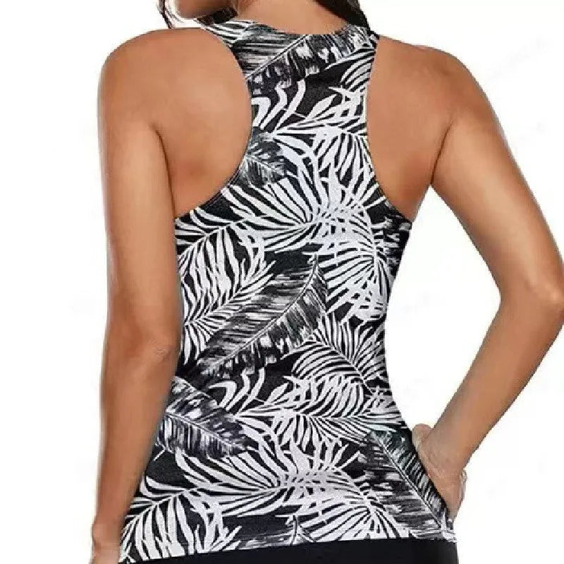Women's split bow bikini swimsuit set in polyester fabric on a mannequin.