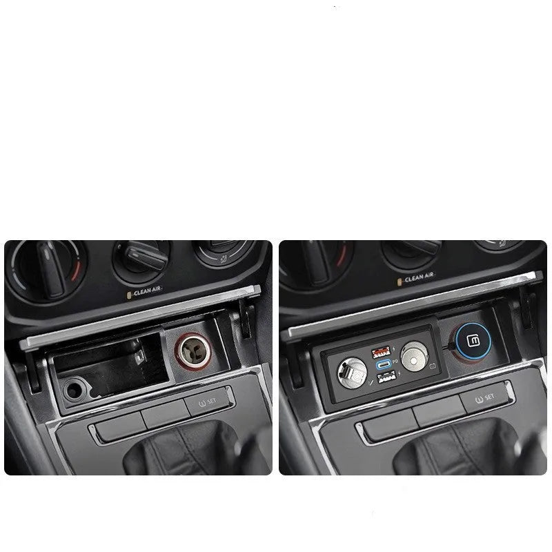Volkswagen-compatible car charger with QC3.0 fast charging for Lavida, Polo and Weiling models