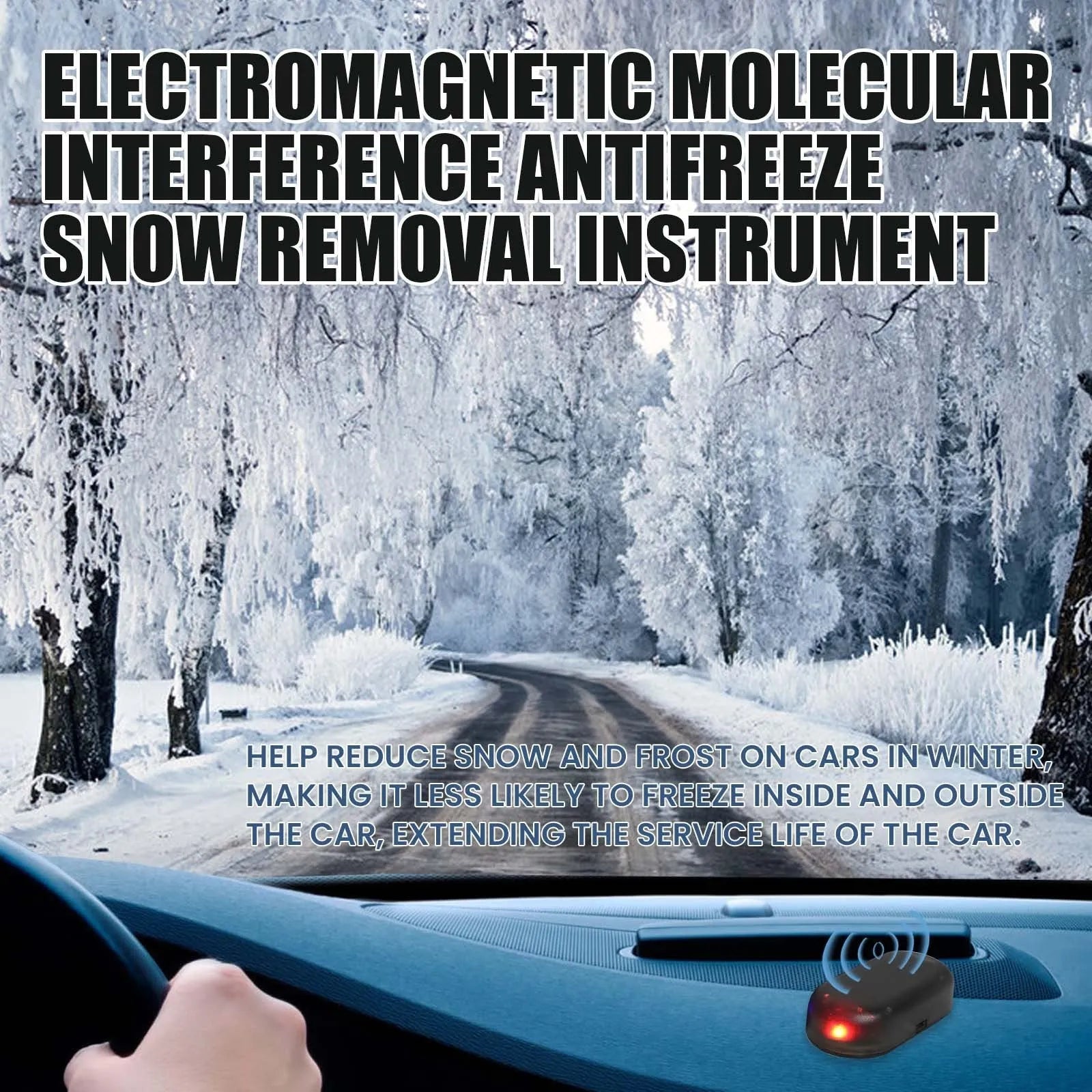 Black car de-icing tool measuring 5cm for winter windscreen snow and ice removal