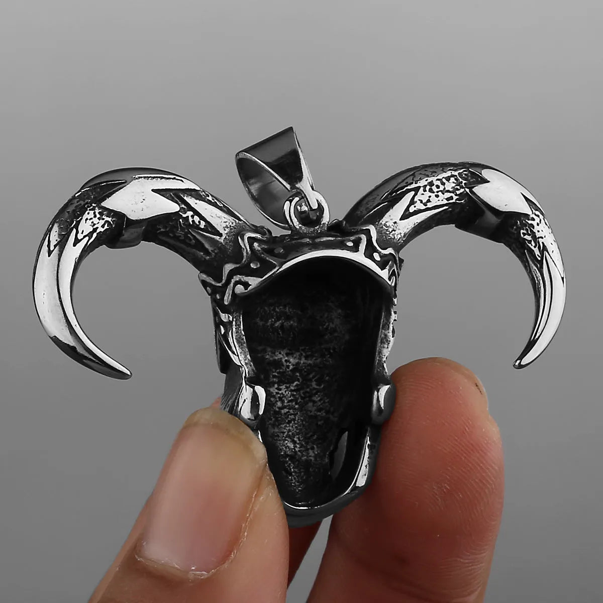 Clown skull titanium steel necklace ghost head chain pendant polished finish European American creative fashion