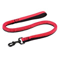 Tactical elastic dog training leash with zinc alloy clip in red colour for medium and large breeds