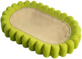 Green oval cat scratch pad bowl with sisal scratching surface and built-in cat bed