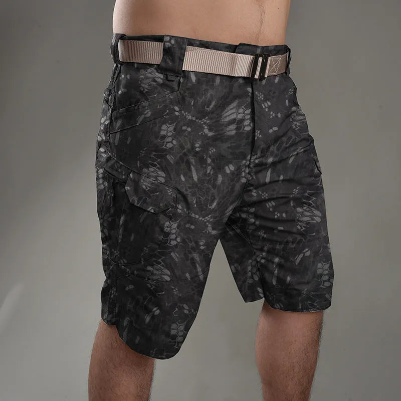IX7 tactical shorts in cotton blend fabric shown in a colour option, suitable for hiking and outdoor work.