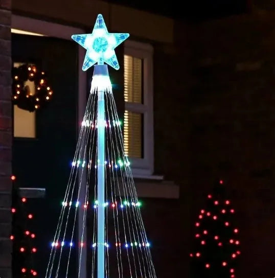 Outdoor animated multi-colour LED Christmas tree lights for garden decoration
