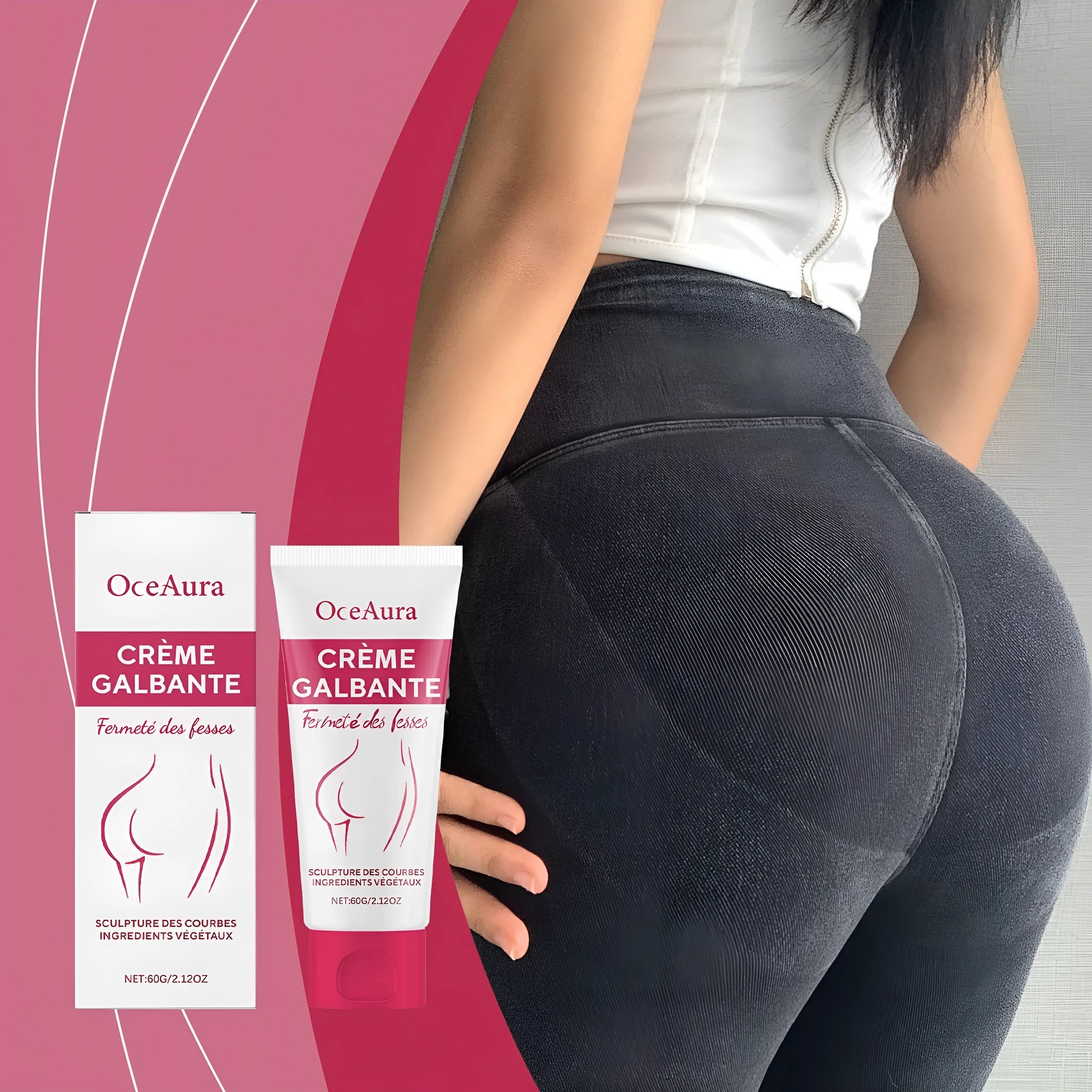 60g hip tightening cream jar with botanical extract formulation