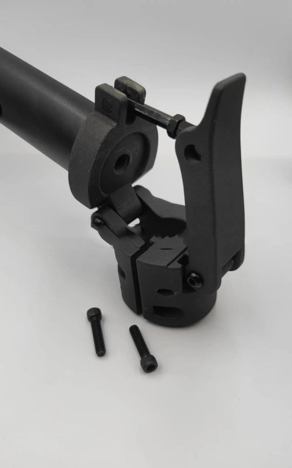 Black folding upright bar replacement part for a Nanbo No. 9 electric scooter.